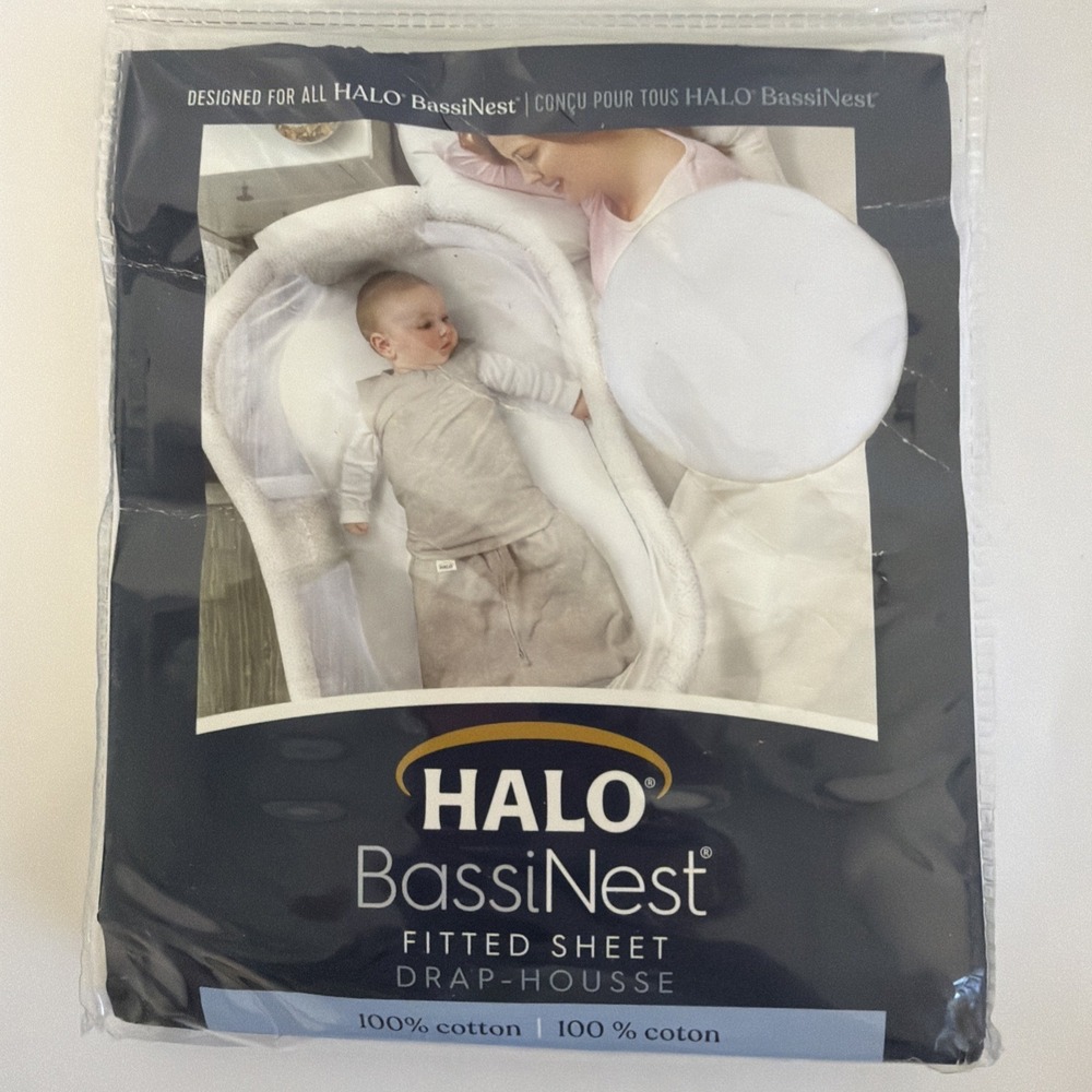 Halo Bassinest 100% Cotton Fitted Sheet for Swivel /Glide Sleeper New White
